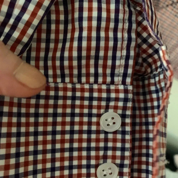 Red White Blue Gingham Theory Button Down Size M - Picture 6 of 6